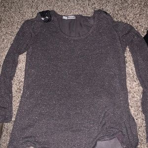 Sparkly brown brown shirt with sparkly shoulders